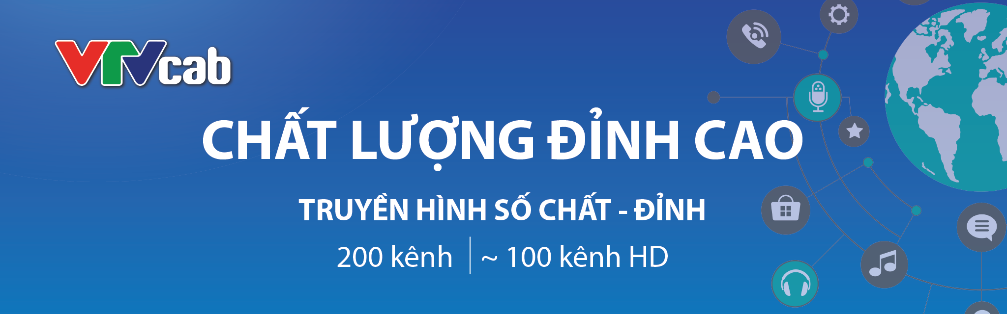 Truyền hình số VTVcab - 200 kênh, 100 kênh HD